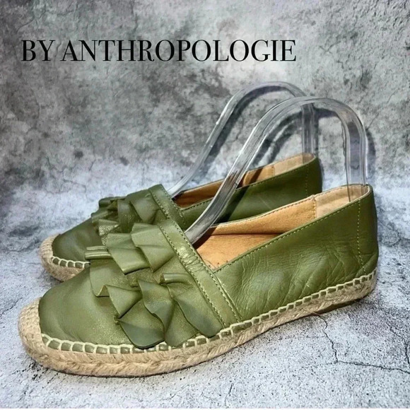 R2-6-3. A/ANTHROPOLOGIE ALEXANDER RUFFLE ESPADRILLE  FLATS SIZE WMNS EU 36 US 6 - Picture 1 of 8